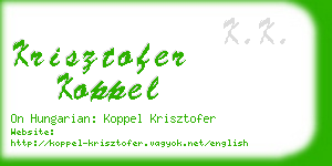 krisztofer koppel business card